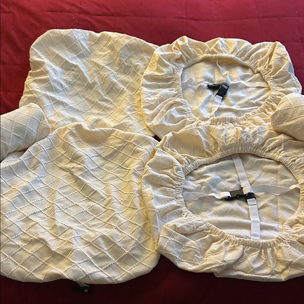 6 Elegant Cream Chair Cover Set